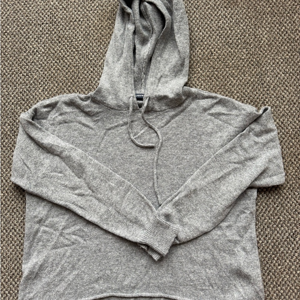 Brandy Melville Gray Women's knit Hoodie Sweater